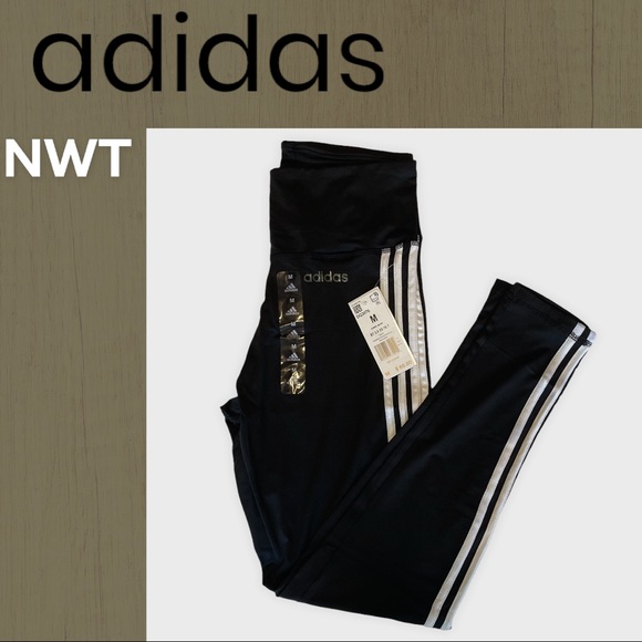 adidas Pants - NWT adidas High Rise Three Stripe Leggings
